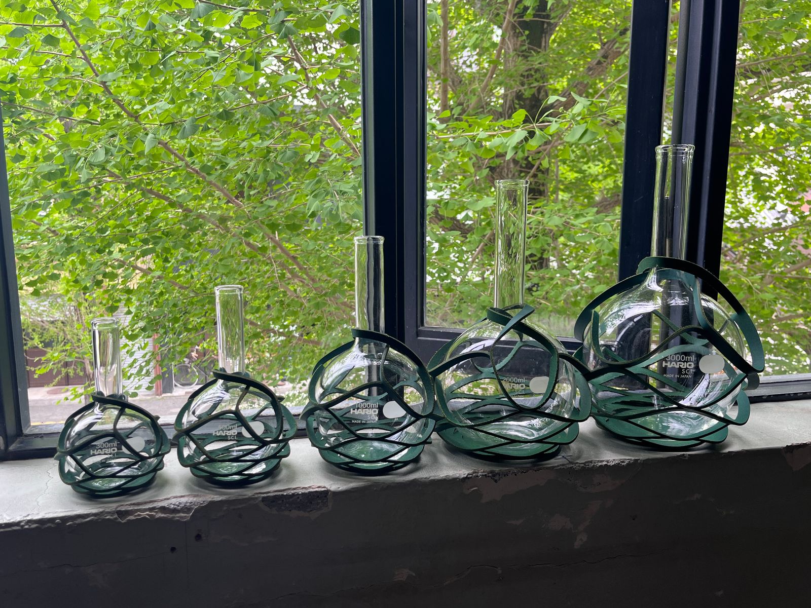 エンダースキーマ 花瓶 Flat-bottom flask 300ml(sv-hf-300) green