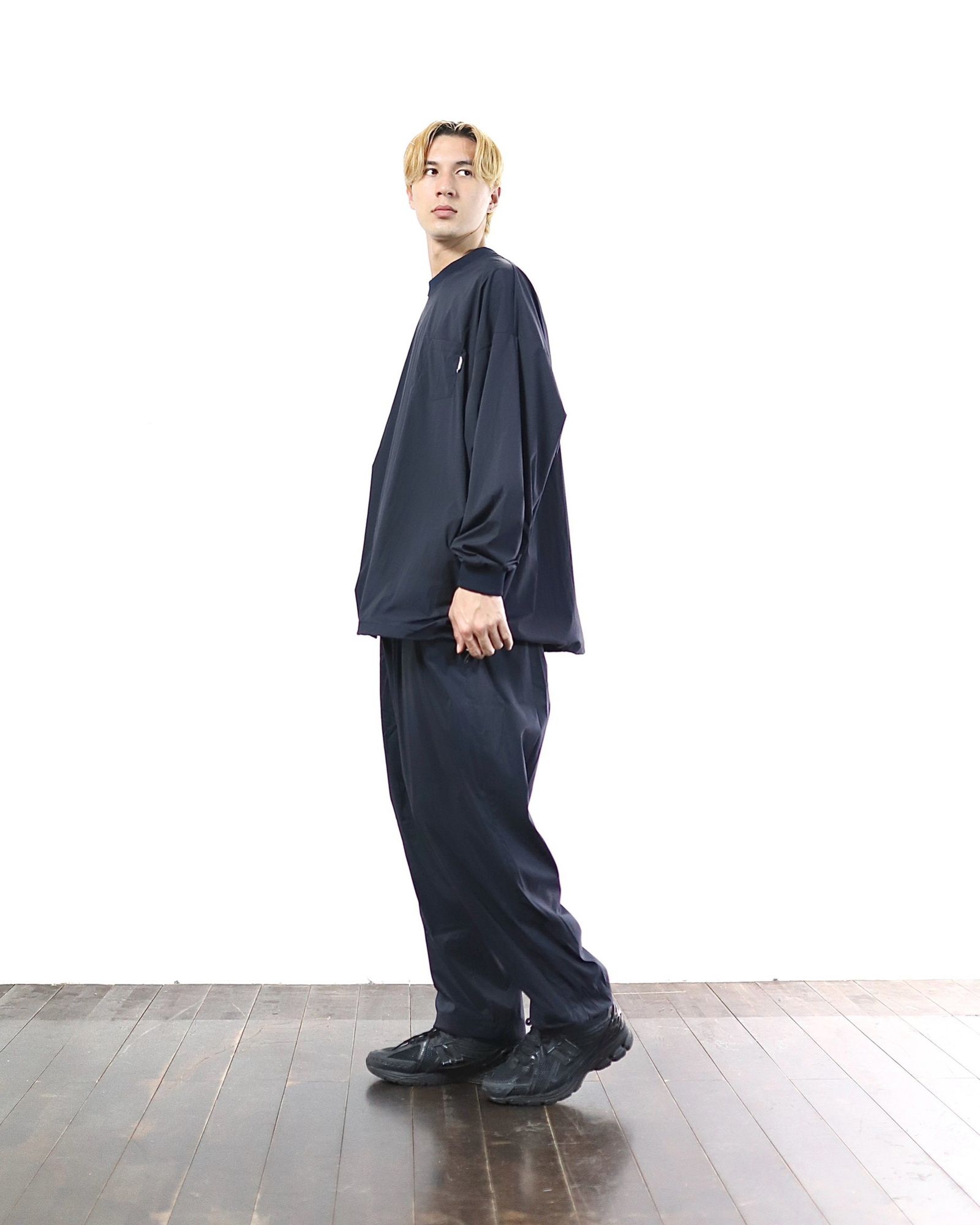 24SS SFC　BIG NYLON LS T-SHIRTS BLACK Stripes For Creative - S.F.C 24SS エスエフシー BIG NYLON LS