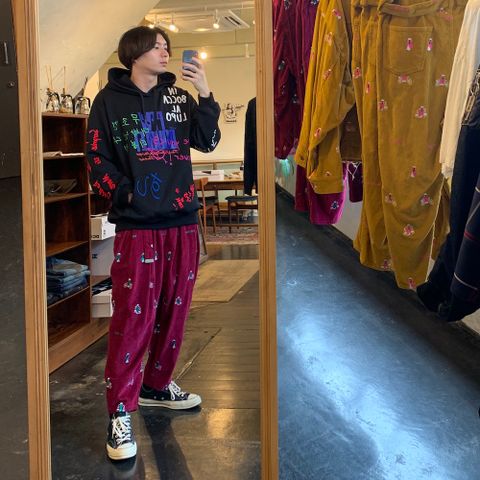 doublet MESSAGE EMBROIDERY HOODIE"BLACK"style.2020.9.18