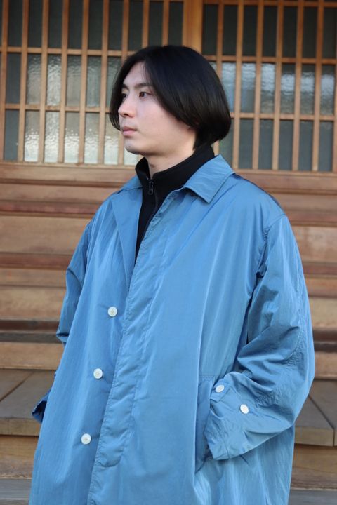 SFC SOUTIEN COLLAR COAT"Sax Blue"style.