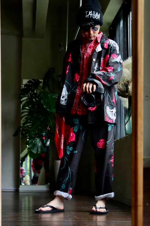 ©SAINT M×××××× ×WILDSIDE YOHJI YAMAMOTO PAJAMAスタイル