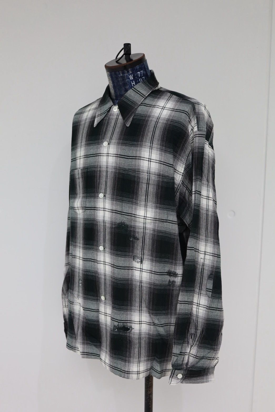 BOW WOW 26SS バウワウ REMADE RAYON PLAID SHIRT AGED(BW261-RRPS)D.GREEN×WHITE