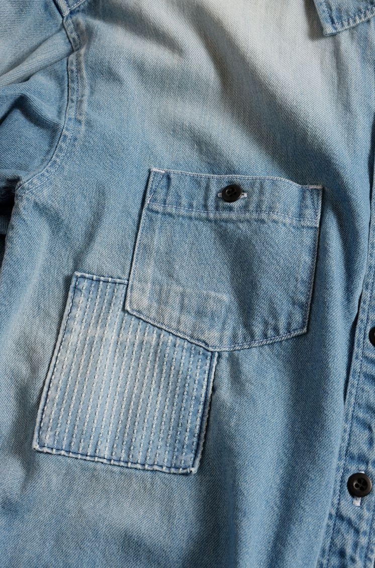 ファンダメンタル デニムシャツ <WOMENS FIT> DENIM SHIRT 3YR WASH(FA25/SH11WU)INDIGO