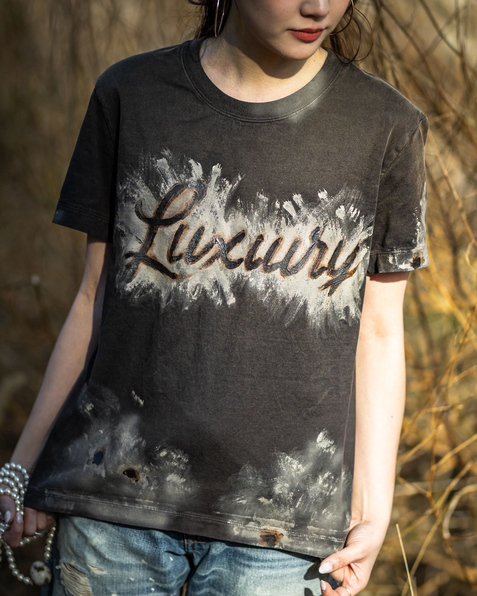 doublet ダブレット26SS LUXUARY MUD PAINT T-SHIRT (26SS40CS434) BROWN ★1月17日(土)11:00発売！