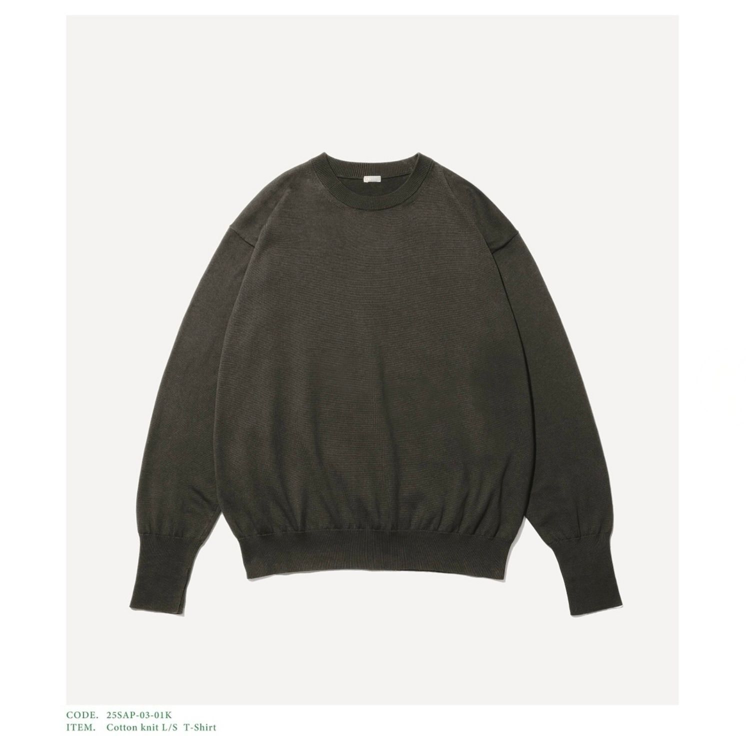 A.PRESSE - アプレッセ Cotton knit L/S T-Shirt(25SAP-03-01K A.PRESSE - アプレッセ Cotton knit L/S T-Shirt(25SAP-03-01K