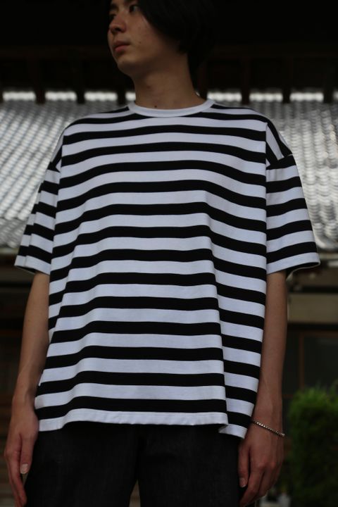 Graphpaper Border S/S Tee(GM203-70144B) style.2021.7.10.