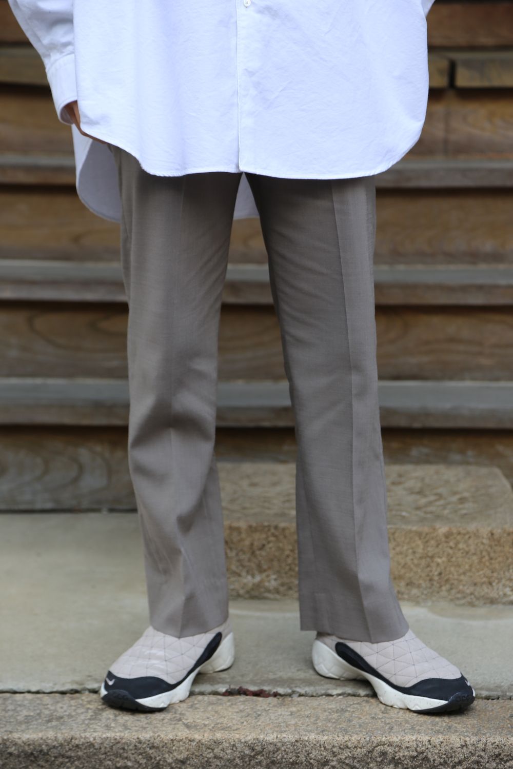 Graphpaper Oxford Oversized Band Collar Shirt(GM211-50137B) style. 2021.04.18.