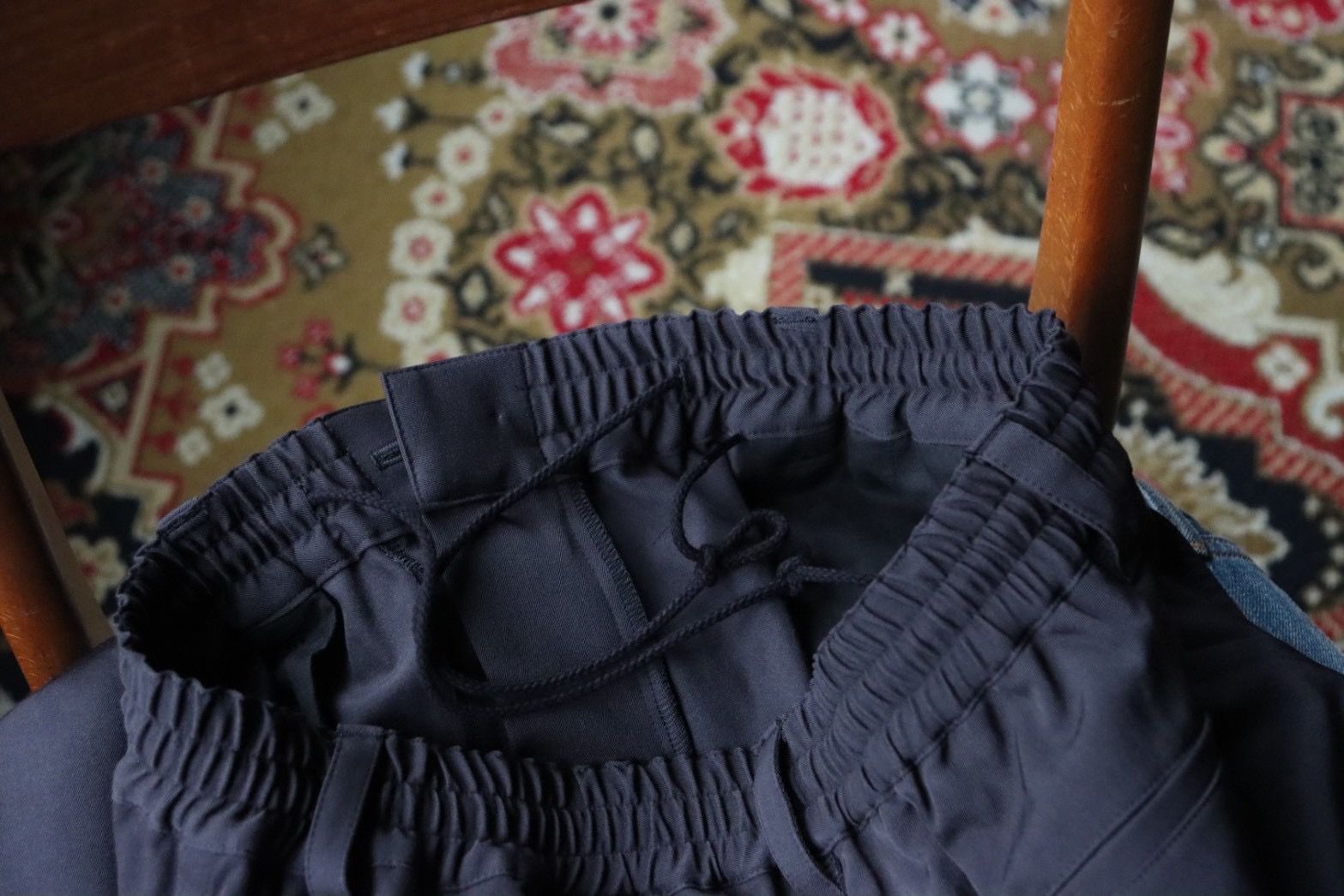 ヨーク 25FW パンツ Wool Washer Twill 2pleated Wide-leg Easy Trousers(YK25FW01054P)BLACK