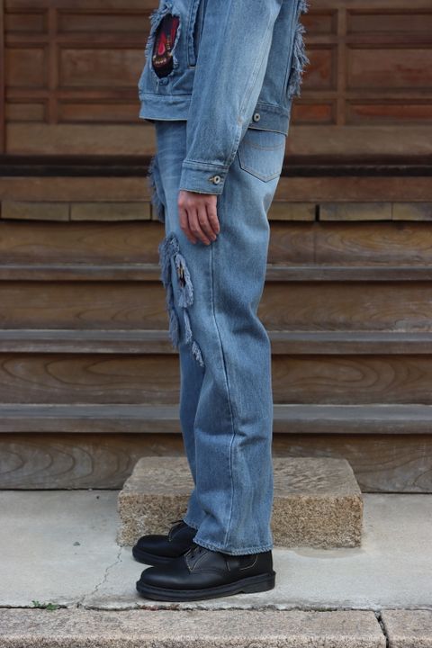 doublet RECYCLE DENIM MONSTER REPAIR JACKET(21AW11BL125) style.2021.9.20.