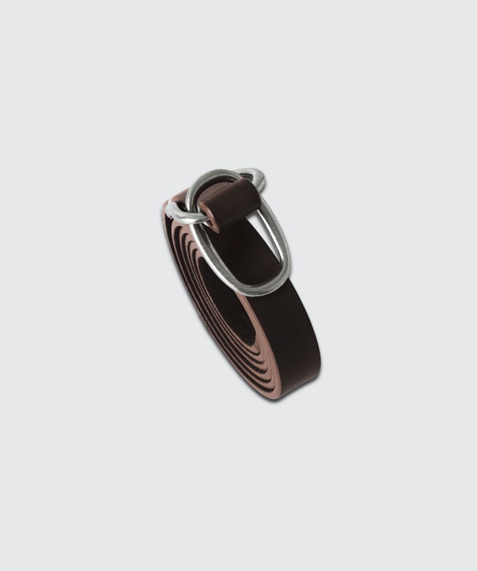 ヨーク 25FW Double Buckel Leather Belt(YK25FW01139A) DARK BROWN