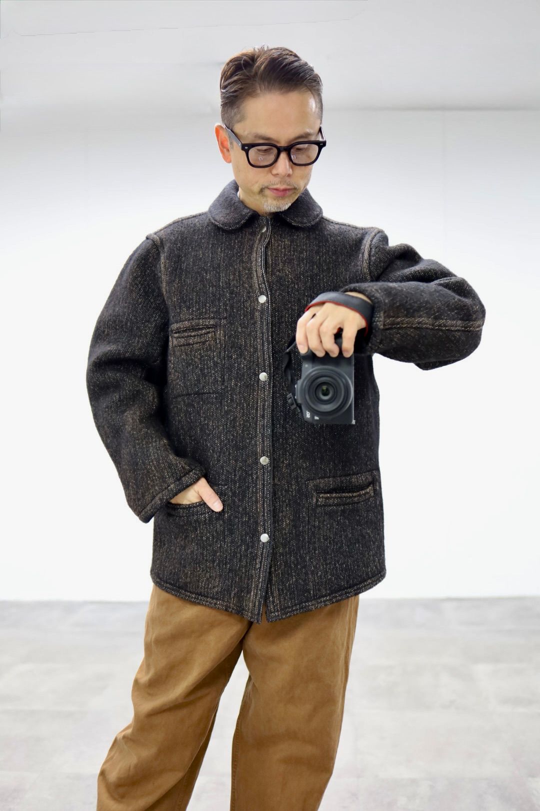 BOW WOW 25FWバウワウ  ジャケットB CLOTH JACKET AGED(BW252-BCJ) AGED MIXED BLACK
