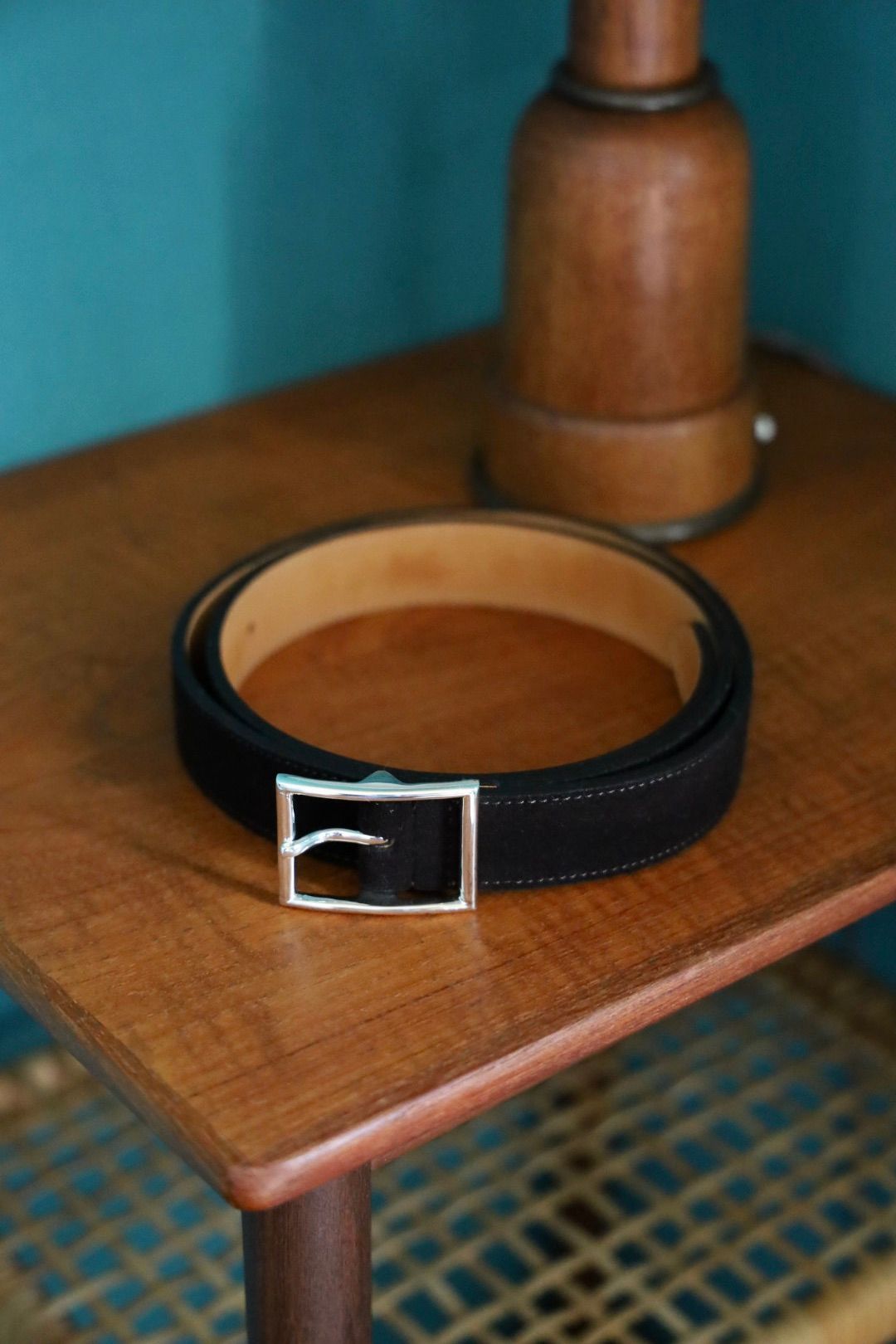 ショロジュエリーベルト Rectangle Narrow Buckle Belt (XOBL004M/L)Brown Suede☆7月17日(木)発売！