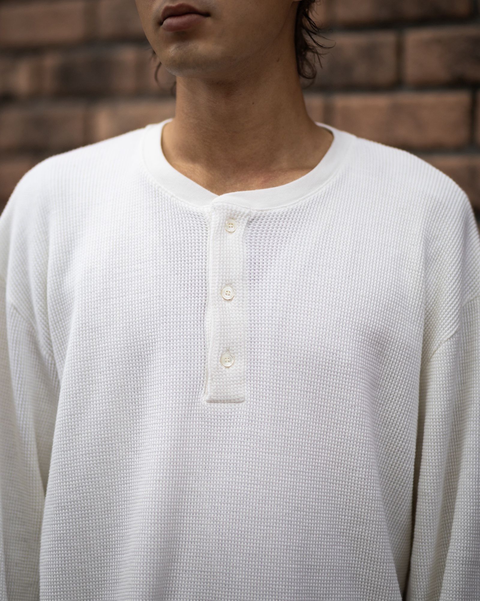 A.PRESSE Cashmere Blend Waffle L/S Henley Neck Shirts 6月6日(土)新作発売！