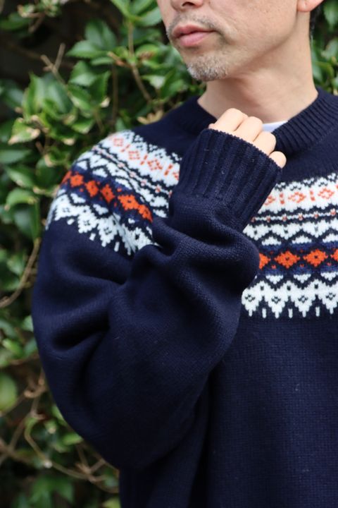 JUNYA WATANABE COMME des GARCONS MANウールジャガードニット"NAVY"style.2021.10.13.