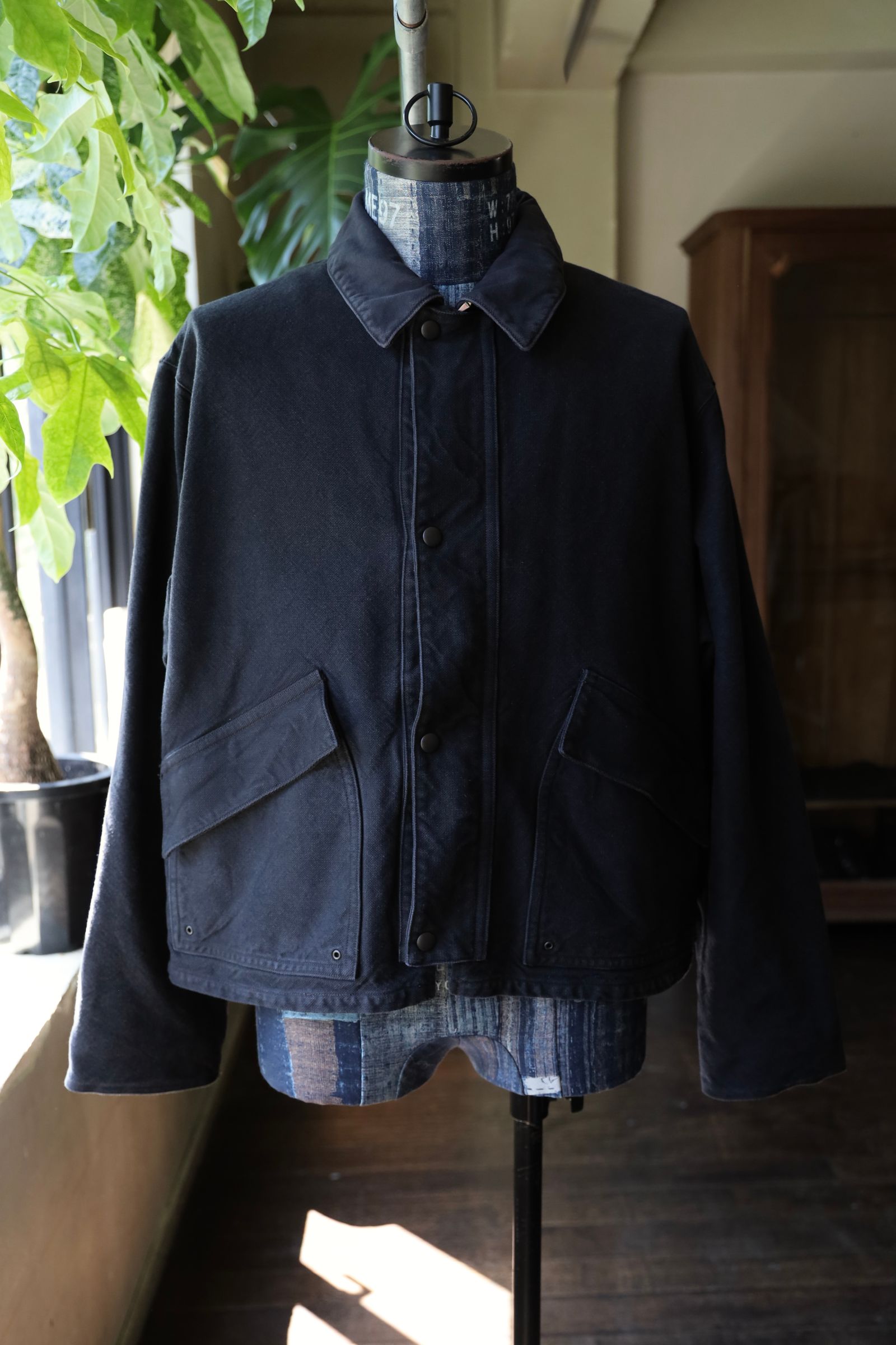 アプレッセ 2025 STYLE2 Vintage Silk Hemp Hunting Jacket(25AAP-01-25)BLACK☆再入荷！