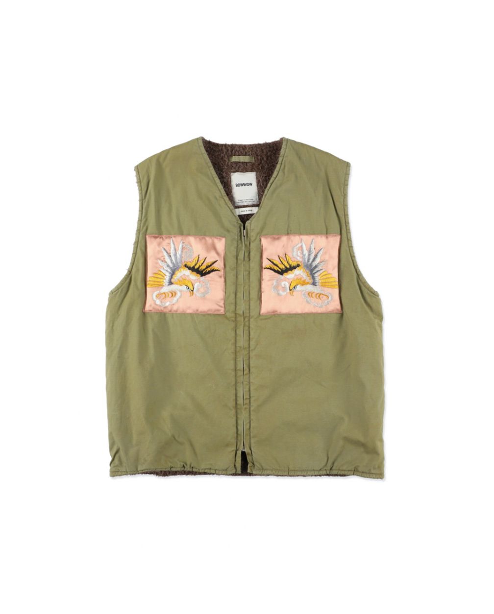 BOW WOW 25FWバウワウ REMADE USN DECK VEST SUKAJAN EMB AGED(BW252-RUDVE)AGED OD×PINK ★10月11日(土)発売！