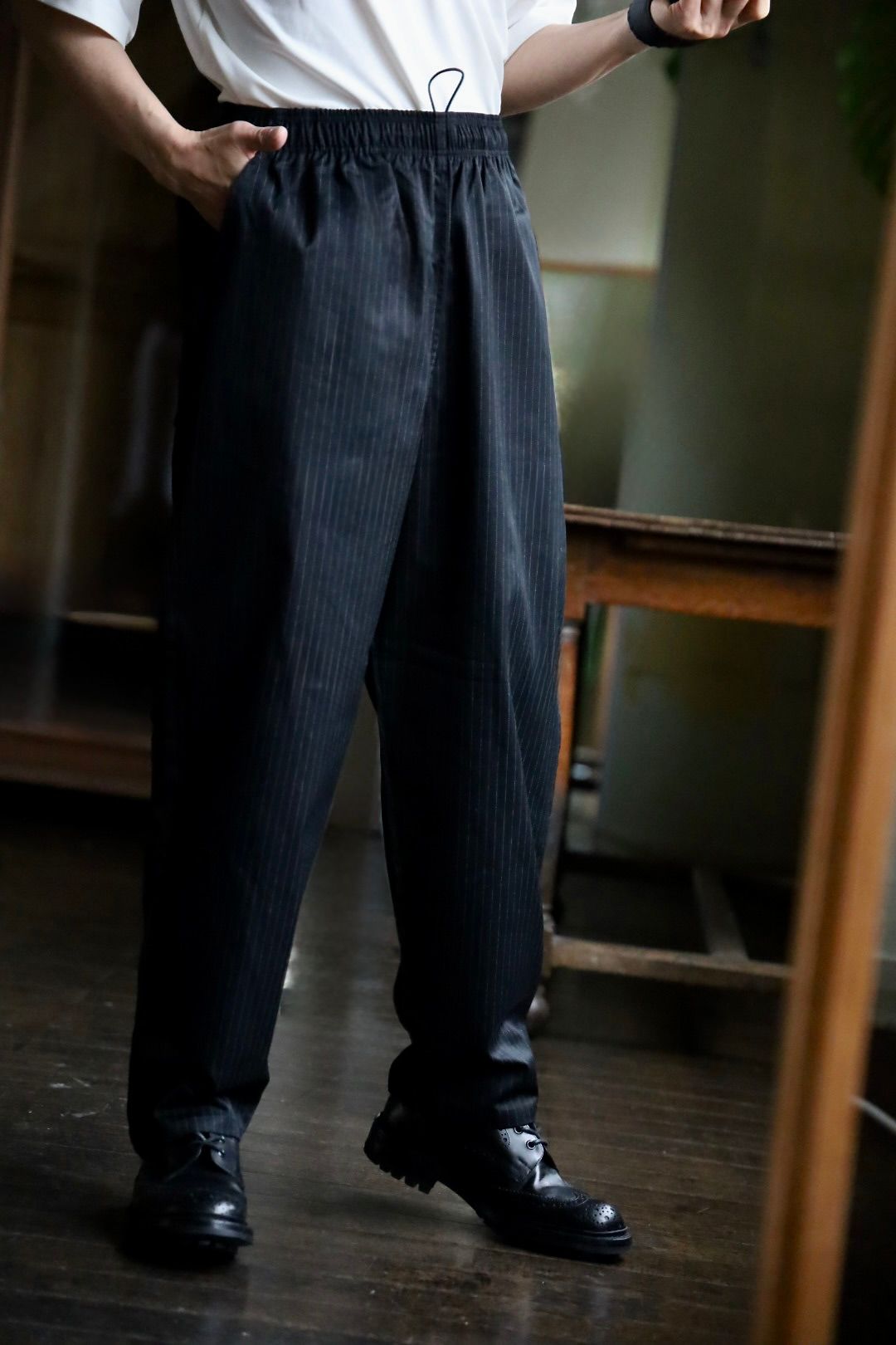 フレッシュサービス CORPORATE EASY PANTS(FSC252-40011B)BLACK STRIPE☆5月24日(土)発売！