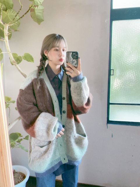 YOKE 新作MOHAIR BORDER CARDIGAN style.2023.8.28