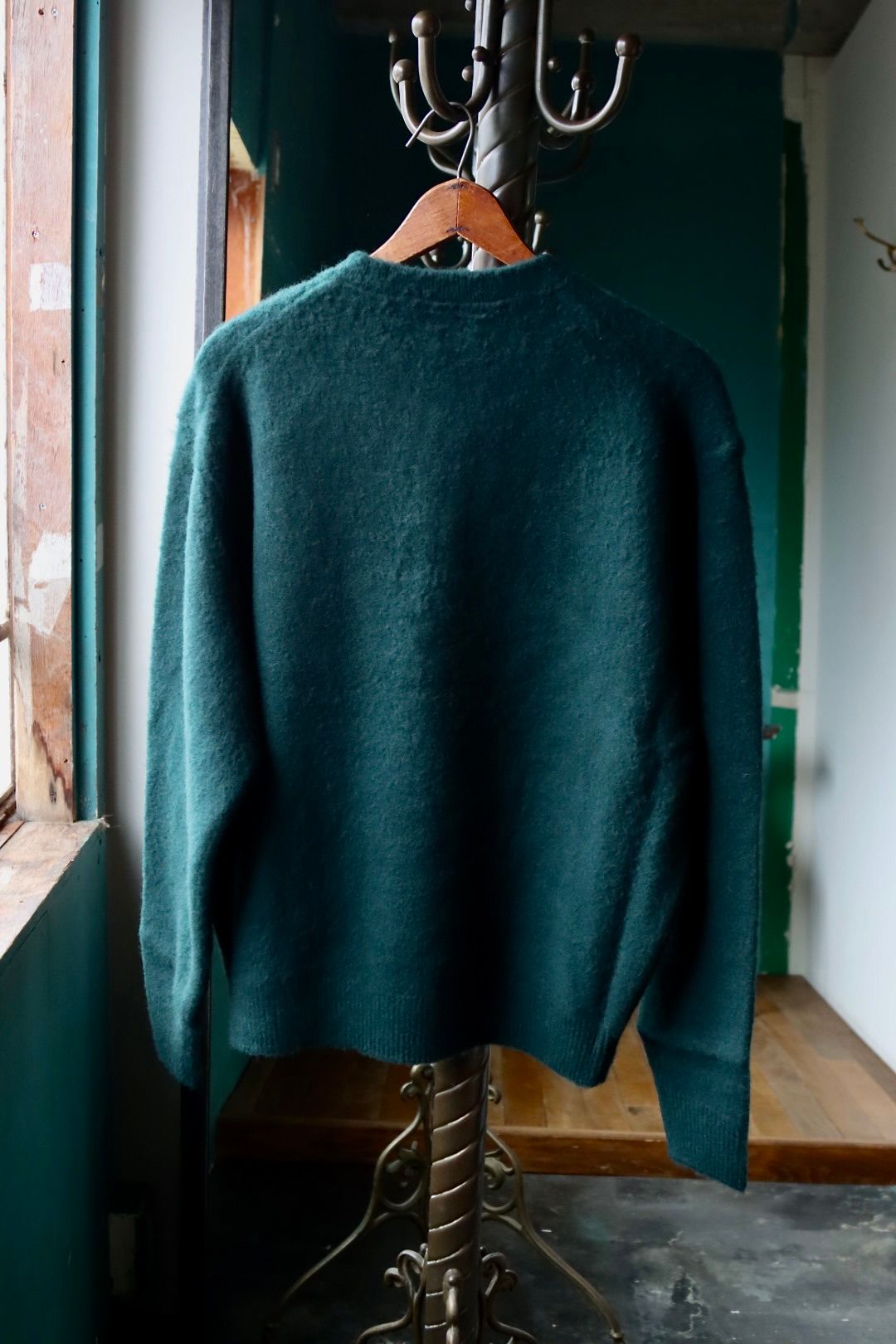 アプレッセ 2025 STYLE2 Cashmere Middle Gauge Henley Neck Sweater(25AAP-03-14)GREEN