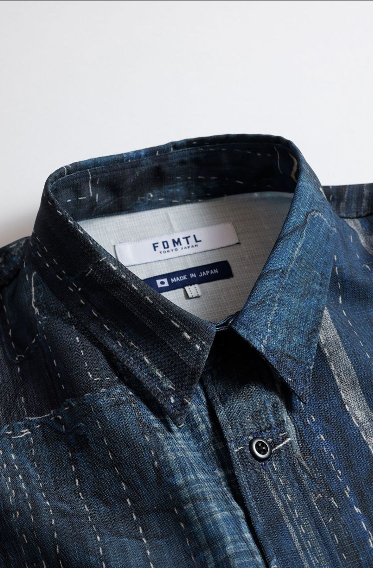ファンダメンタル デニムシャツ PRINTED BORO S/S SHIRT (FA25/SH25P)BORO