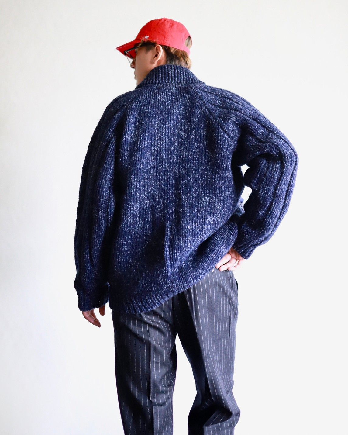 TapWater 23AW Shetland Wool Cowichan Zip Cardigan