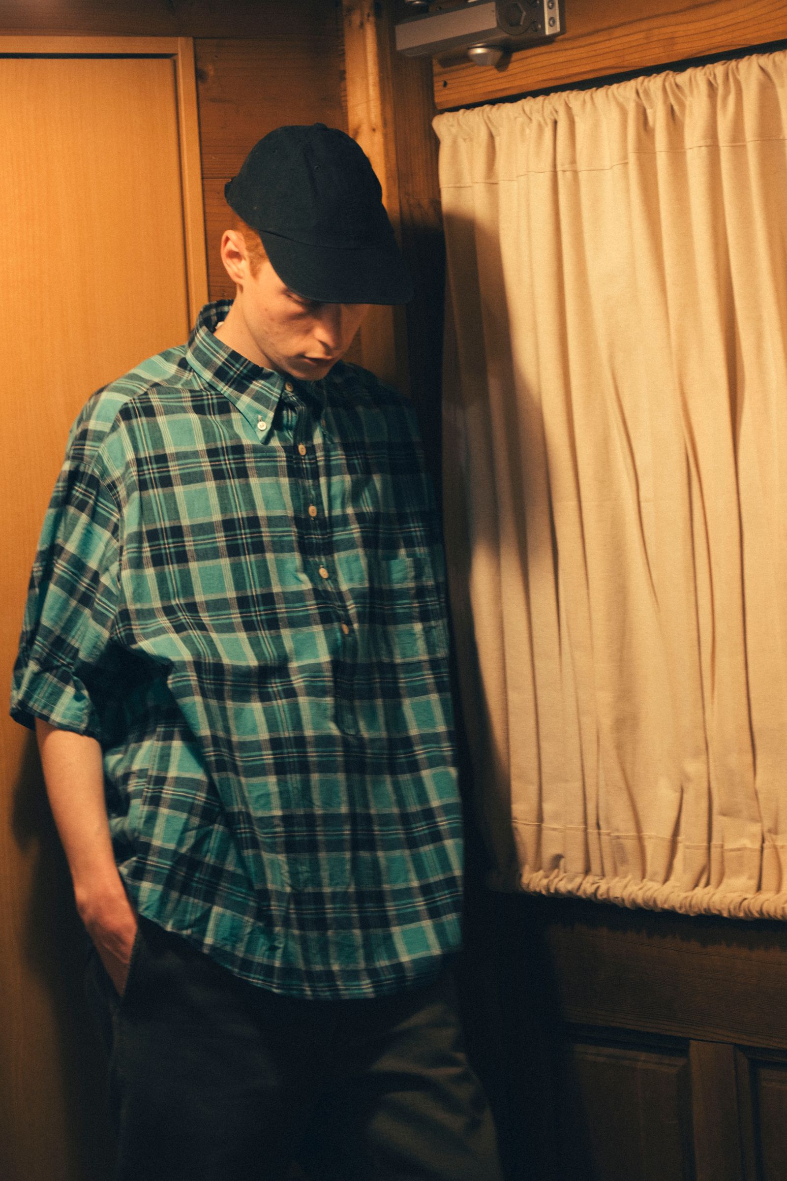 ファウンダ 25SS PULLOVER SHIRT(015FD251010)TURQUOISE/BLACK