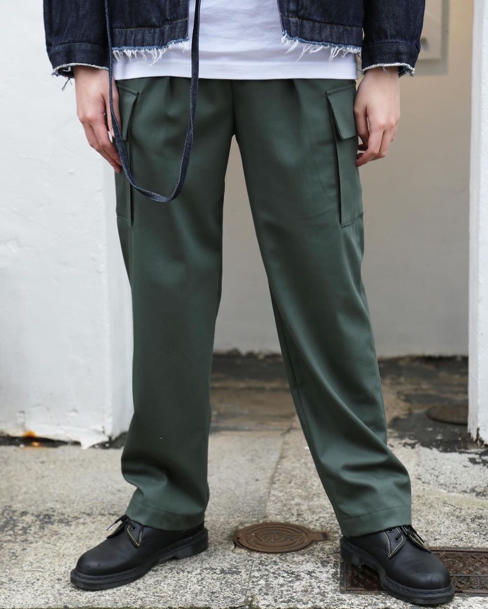 YOKE DETACHABLE POCKET DENIM JACKET(YK21SS0196B) style. 2021.04.05.