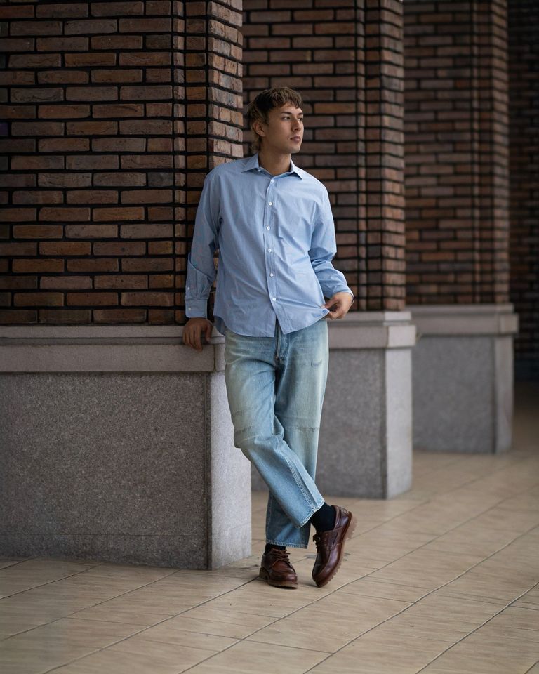A.PRESSE Spread Collar Shirt  (BLUE)6月20日(土)新作発売！
