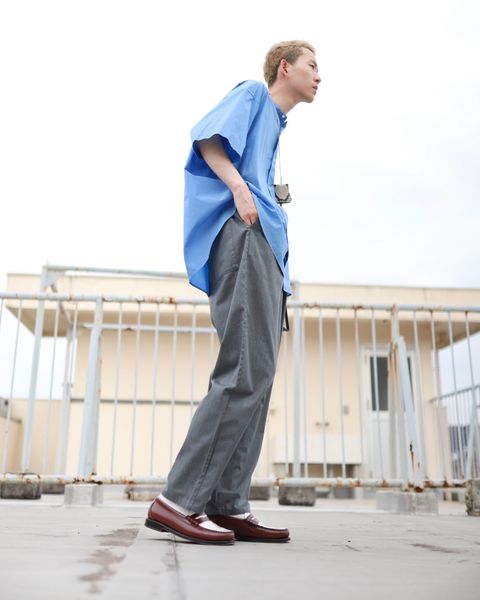 Graphpaper グラフペーパー23SS Broad S/S Oversized Band Collar Shirtスタイル