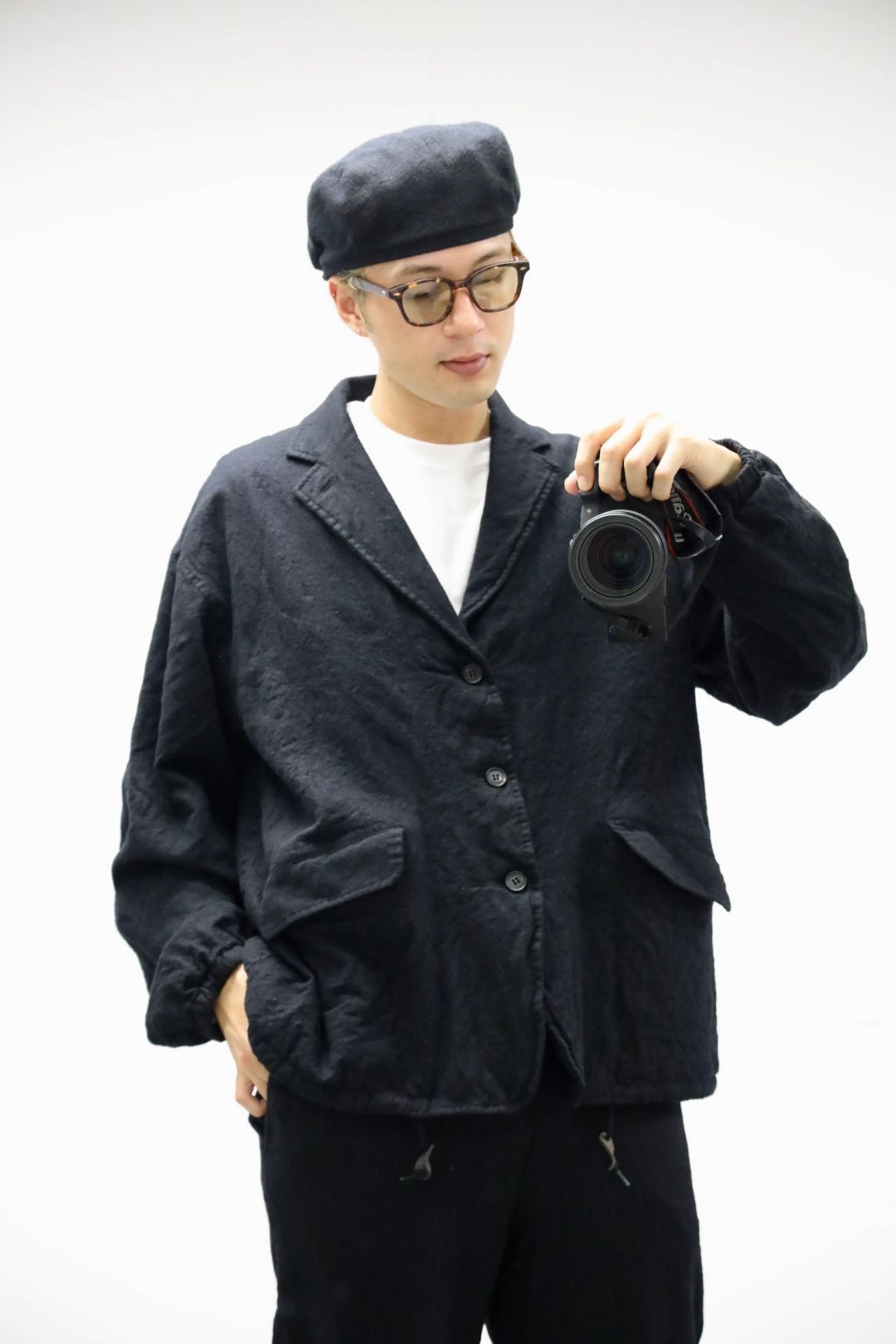 COMME des GARCONS HOMME ウールサージ製品縮絨ジャケット&パンツ セットアップスタイル
