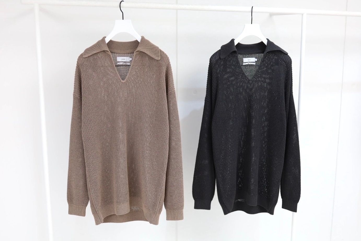 グラフペーパー26SS Coiled Wool Nylon Skipper Knit(GM261-80435)TAUPE☆2月28日(土)発売！