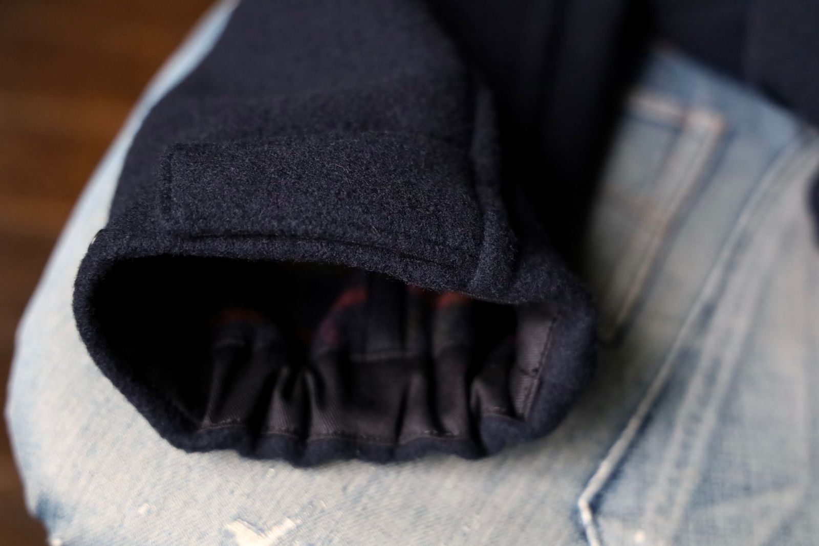 アイジュンヤワタナベマン THE NORTH FACE  ウールメルトンジャケット(WN-J917-100)NAVY