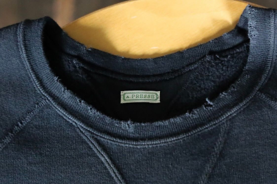 アプレッセ 2025 STYLE2 Vintage Double V Sweatshirt(25AAP-05-11)BLACK☆8月30日(土)発売！