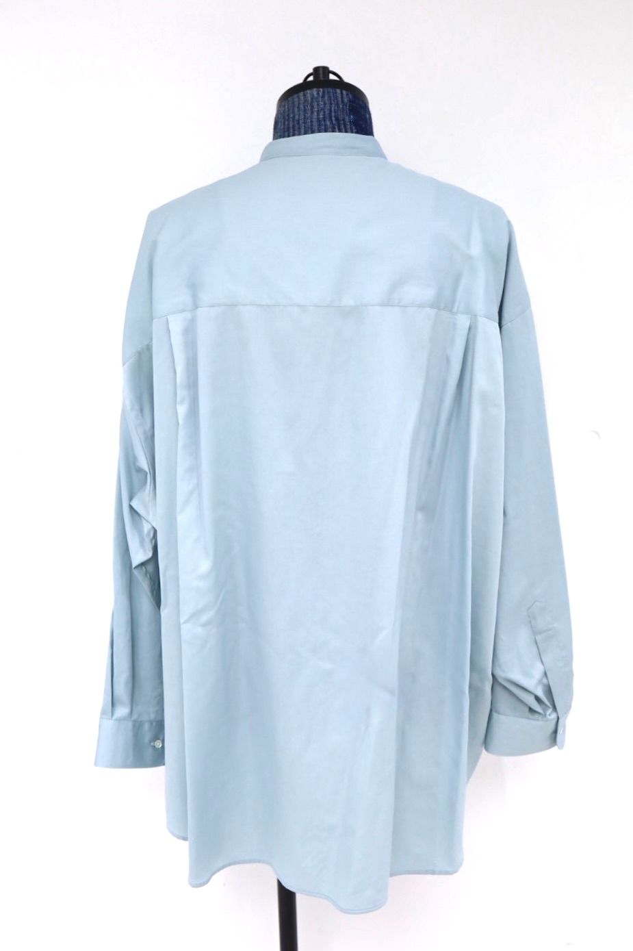 グラフペーパー26SS Silicon Poplin Oversized Band Collar Shirt(GM261-50181)SMOKE BLUE☆2月28日(土)発売！