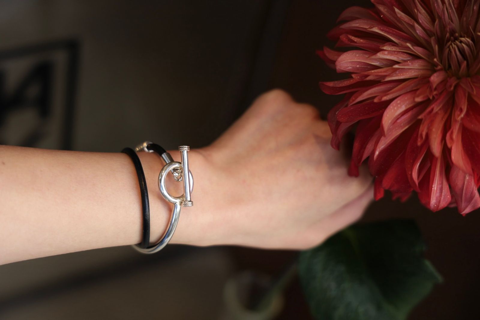 XOLO JEWELRY ショロジュエリー / Toggle Double Leather Bracelet(XOLB001)BLACK