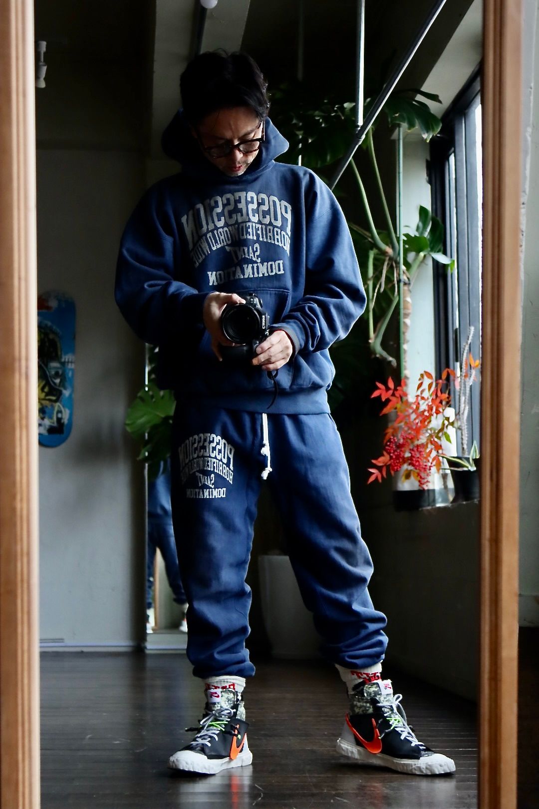 セントマイケル スウェットパーカー HOODIE POSSESSION(SM-A22-0000-026)NAVY - M