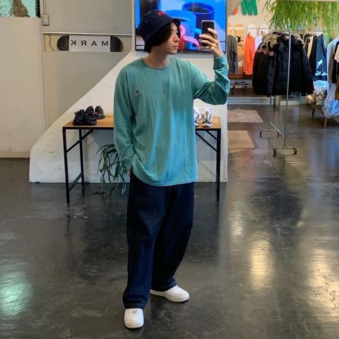 WIND AND SEA WDS(sail-boat) L/S T-SHIRT "GREEN" style.2020.10.10.