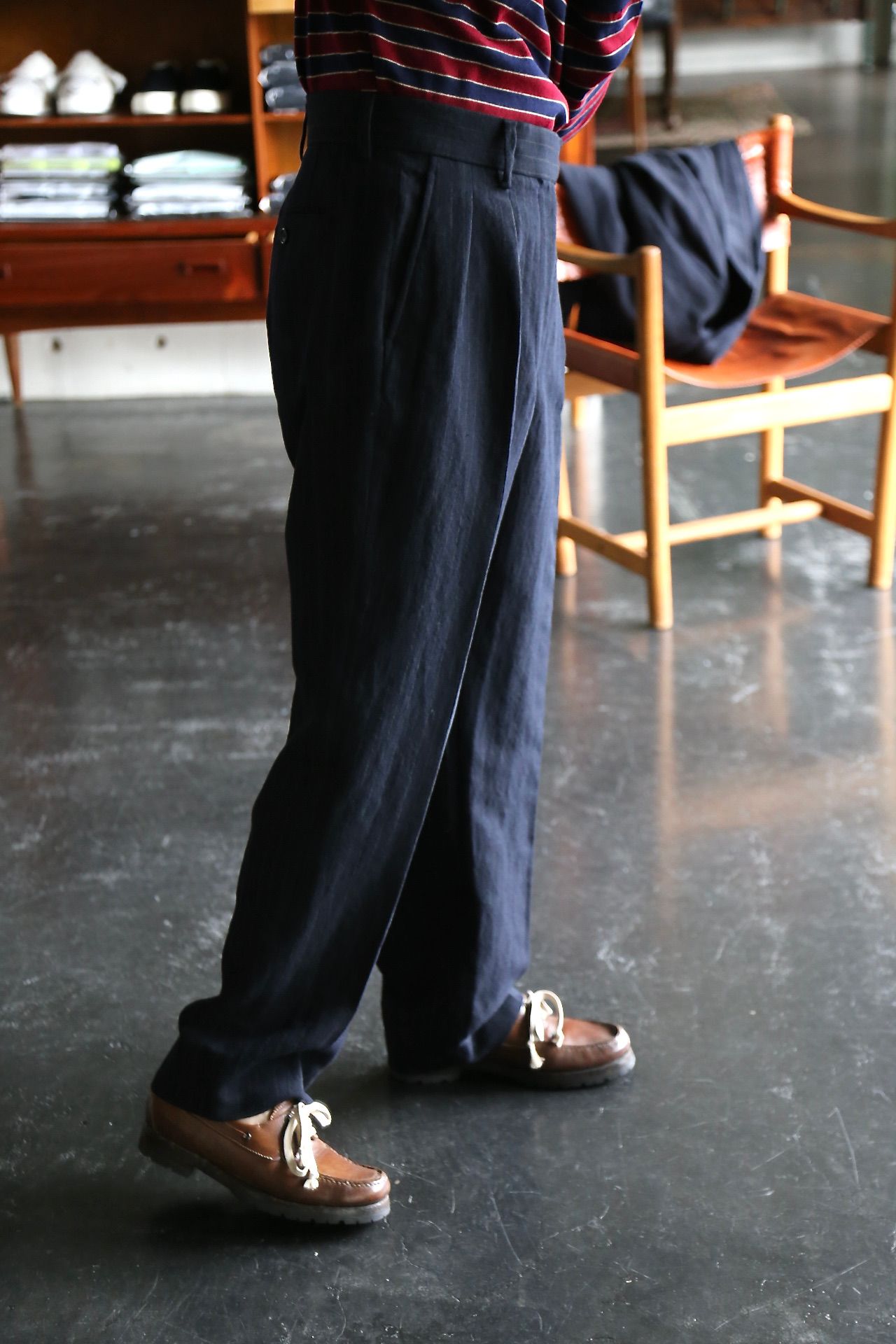 A.PRESSE Two Tack Trousers(21AAP-04-01M)NAVY STYLE※8月21日発売 | 1853 | mark