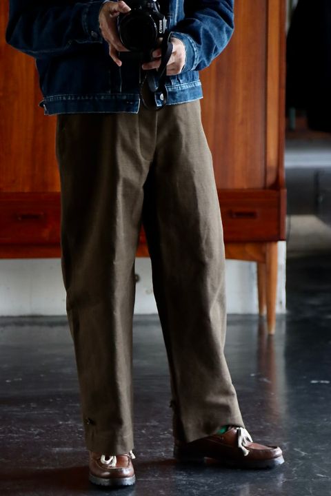 アプレッセ22FW Motorcycle Trousers"OLIVE"スタイル