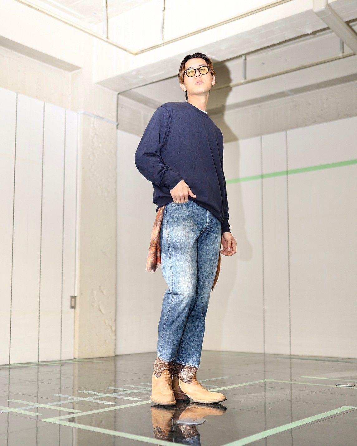 A.PRESSE - アプレッセ Cashmere High Gauge Crew Neck Sweater