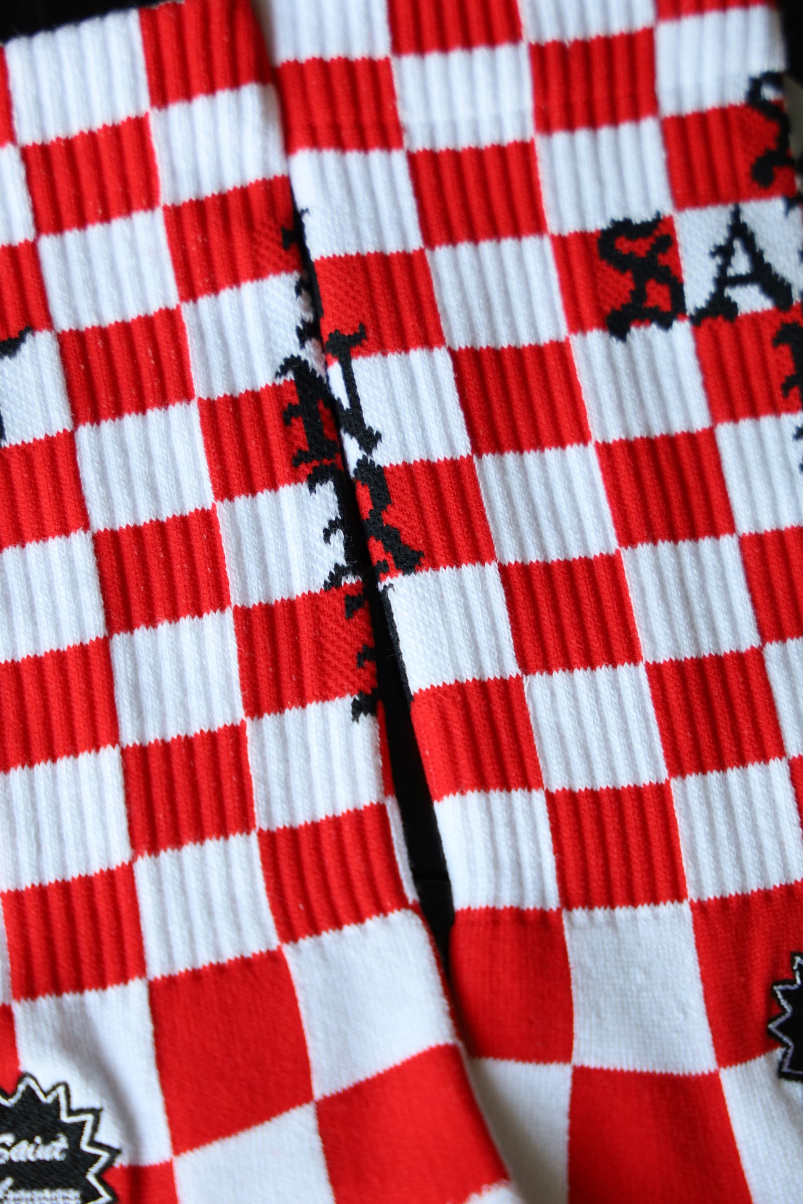 セントマイケル SAINT SINNER SOCKS(SM-HR1-0000-118)WHITE/RED
