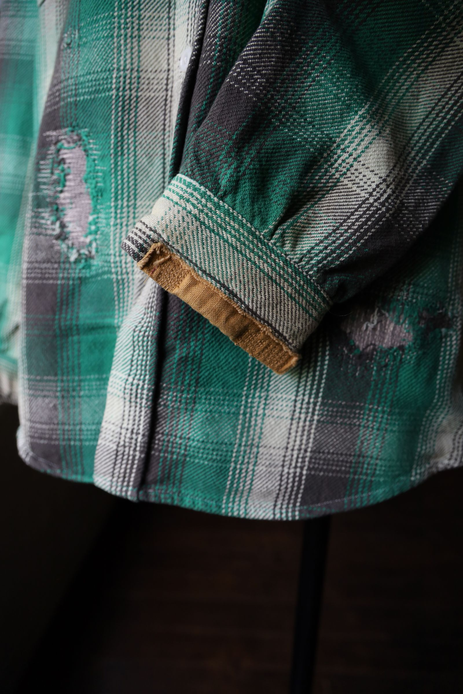 BOW WOW バウワウ HEAVY WEIGHT FLANNEL SHIRTS AGING (BW242-HWFSA)GREEN×WHITE AGING☆10月26日(土)11:00発売！
