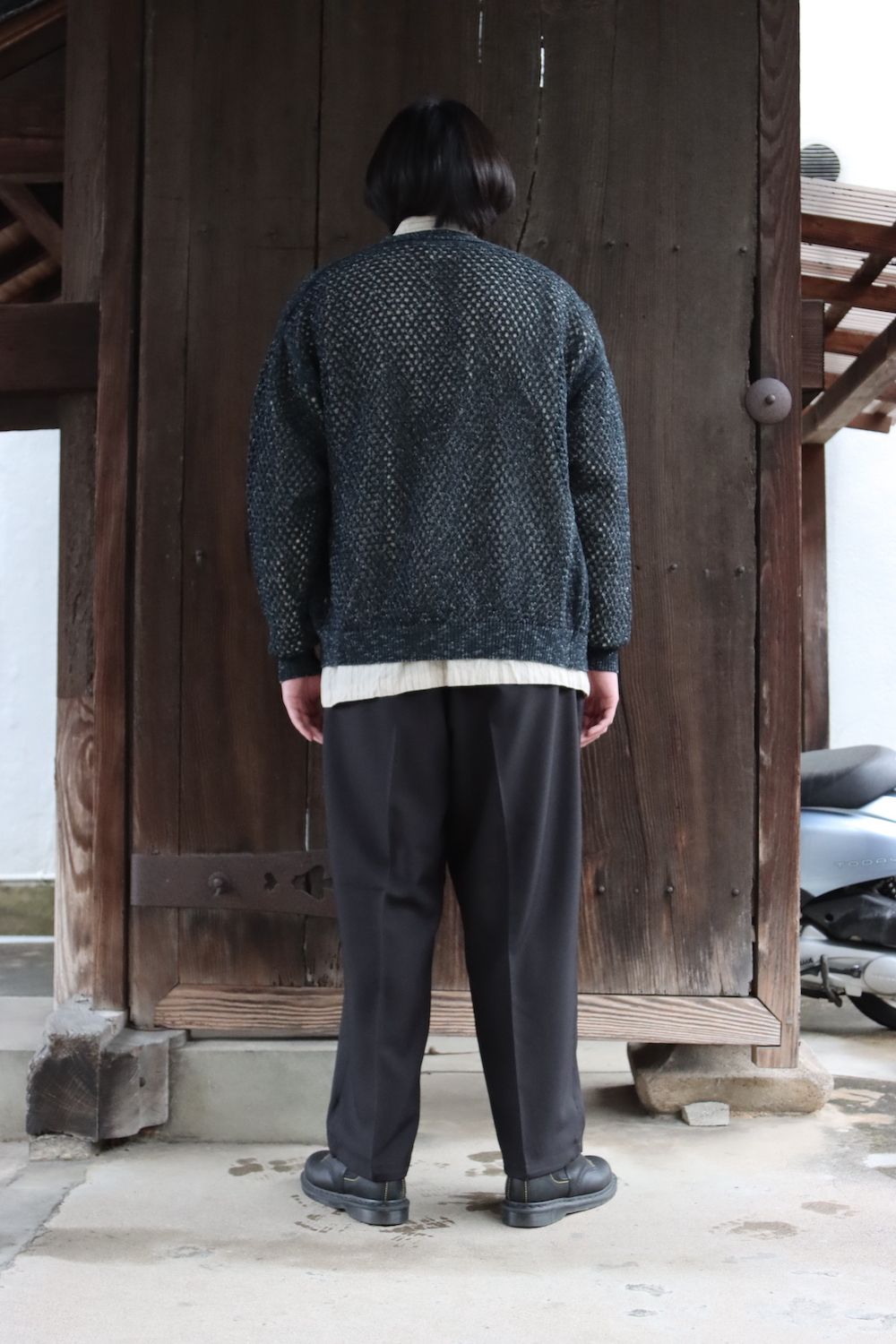 YOKE MESHED KNIT CARDIGAN(YK22SS0345S) style.2022.2.20
