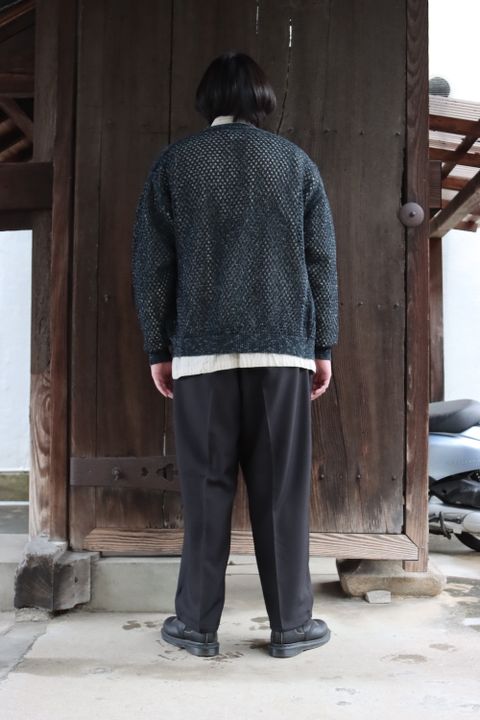 YOKE MESHED KNIT CARDIGAN(YK22SS0345S) style.2022.2.20