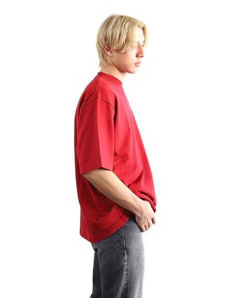 ブラームス24SS blurhms Co/Silk Nep Plain Tee(DarkRed) style 2024.3.21