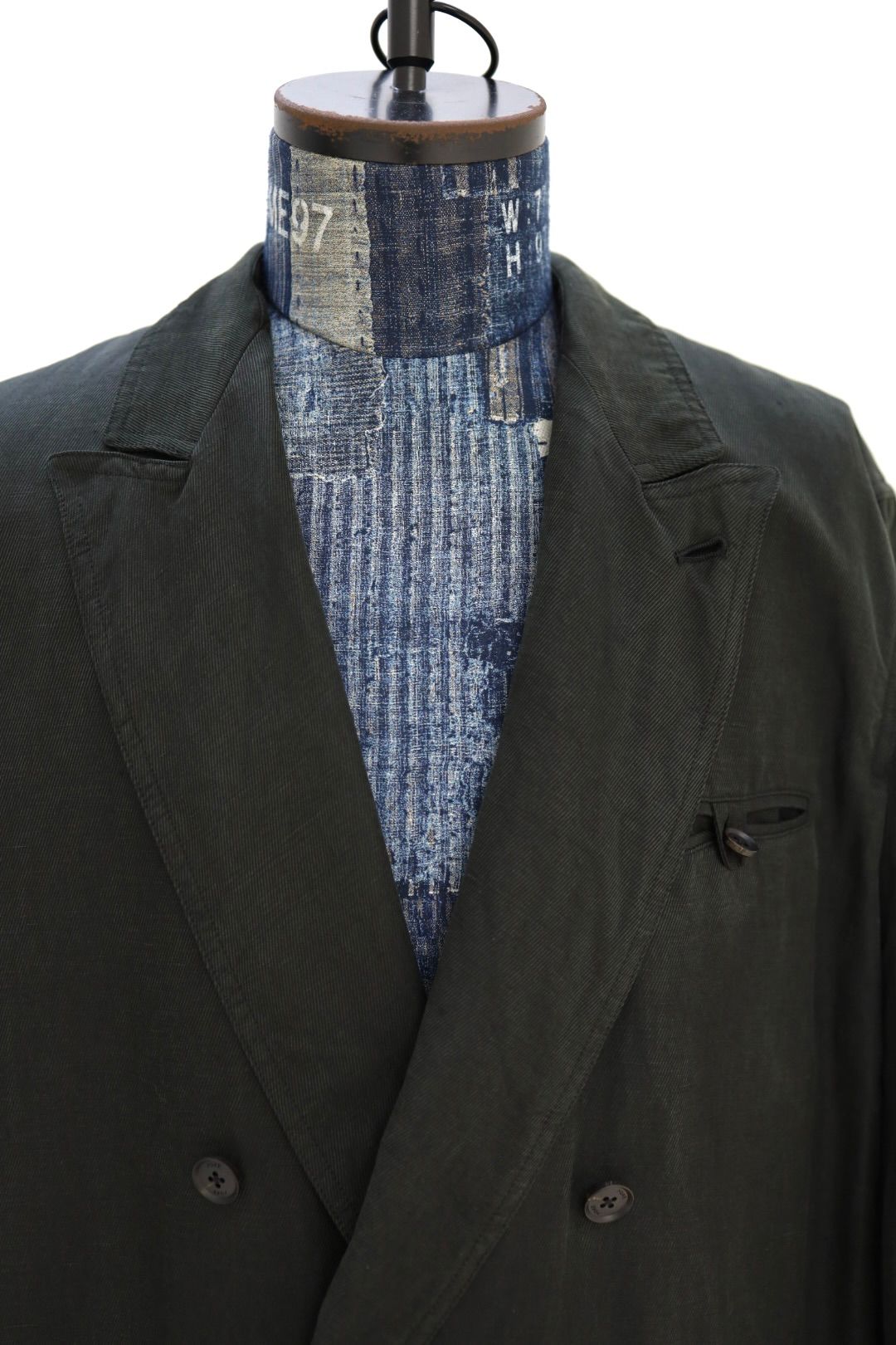 YOKE 26SS Linen Silk Kersey Double Breasted Blezer(YK26SS01207J)BLACK