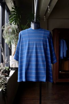S.F.C 24SS エスエフシー DOUBLE WIDE SIDE STRIPE TEE(SFCSS24CS11)Blue×Cream☆3月30日(土)発売！