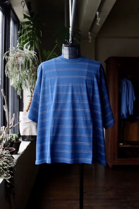S.F.C 24SS エスエフシー DOUBLE WIDE SIDE STRIPE TEE(SFCSS24CS11)Blue×Cream☆3月30日(土)発売！