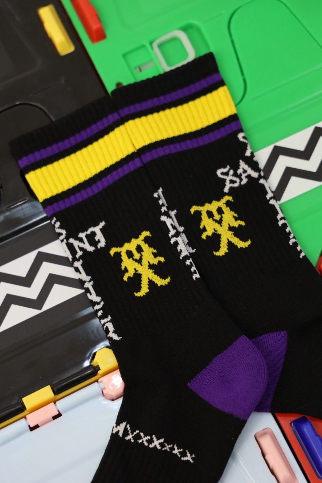 セントマイケル SINNER SOCKS (SM-HR1-0000-111)BLACK/PURPLE★10月11日(土)発売！