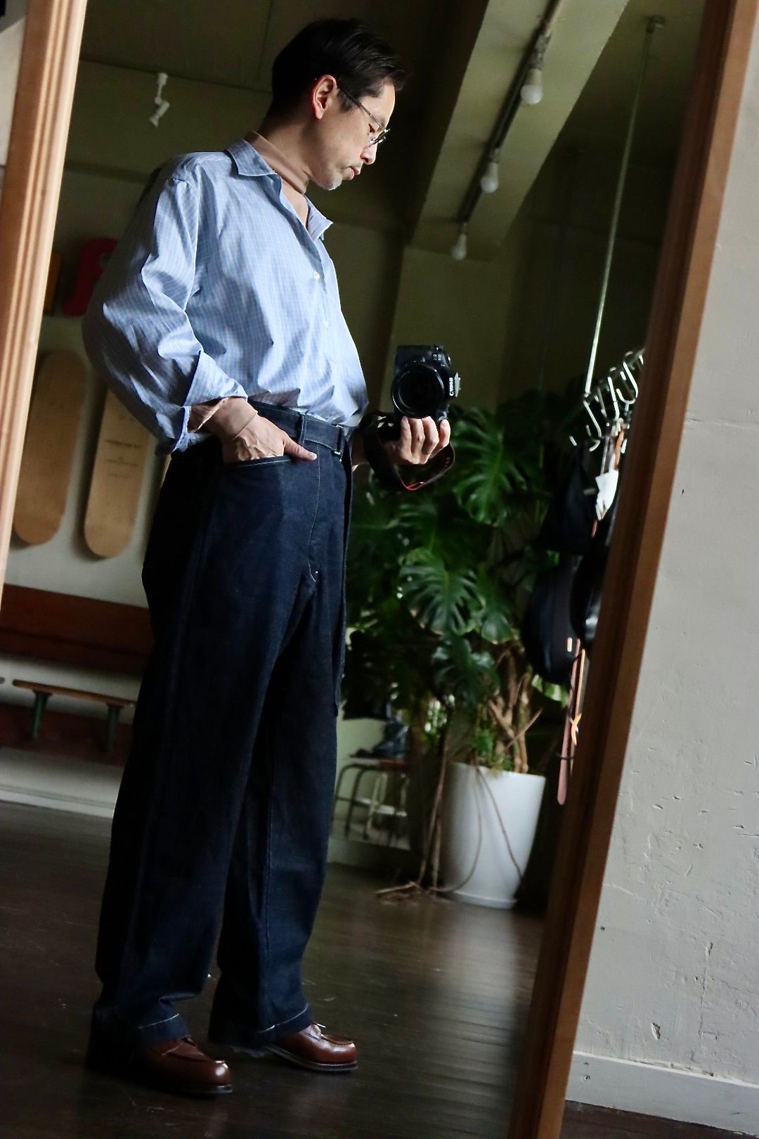ブラームス Denim Long Belted Pants Mixスタイル.2022.6.22.